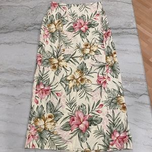 Coldwater Creek Hawaiian Floral Front Wrap Skirt
